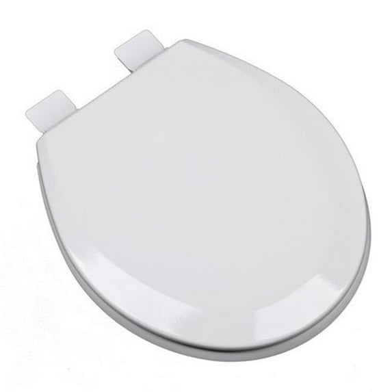 Plumbing Technologies 1F1R5-00 Premium Molded Round Wood Toilet Seat- White