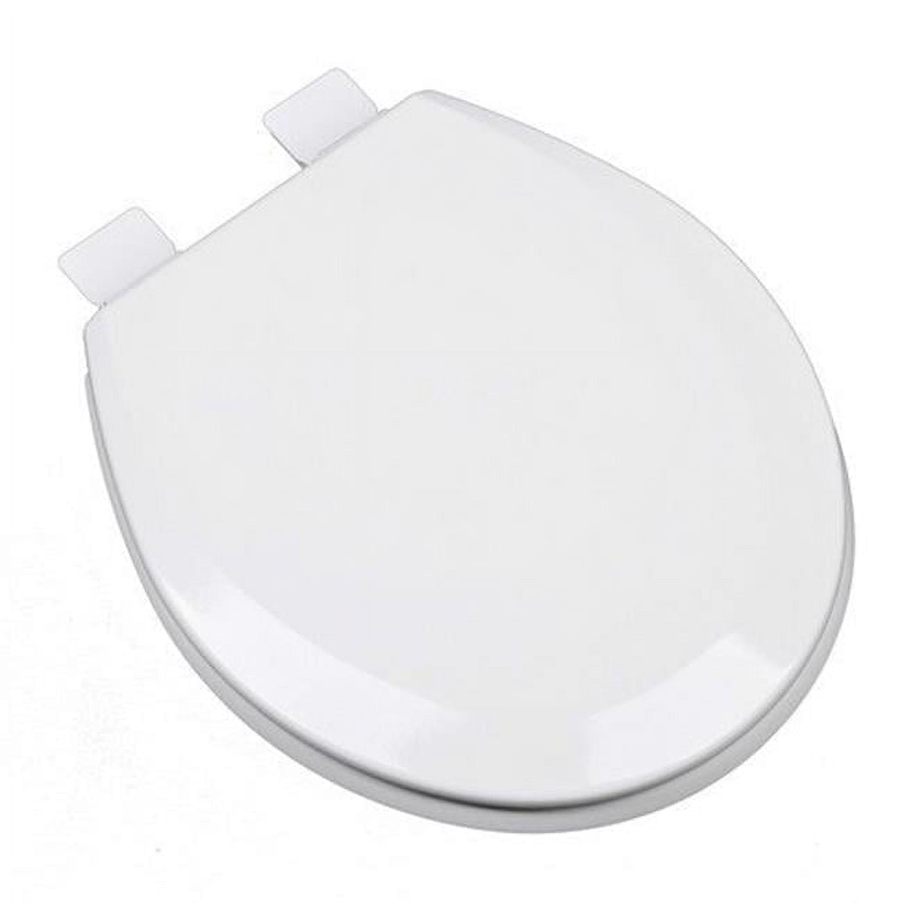 Plumbing Technologies 1F1R5-04 Premium Molded Round Wood Toilet Seat, Cotton White