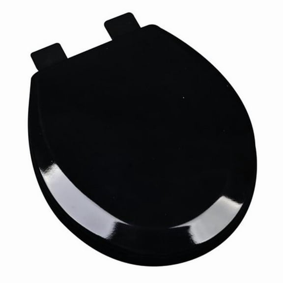 Plumbing Technologies 1F1R5-90 Premium Molded Round Wood Toilet Seat- Black