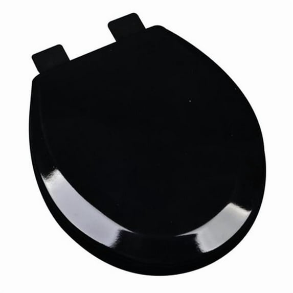 Plumbing Technologies 1F1R5-90 Premium Molded Round Wood Toilet Seat- Black