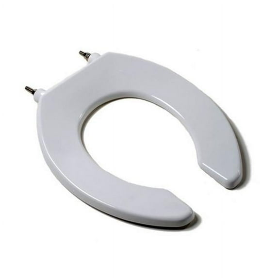 Plumbing Technologies 4F1R3SSC-00 Commercial Quality Round Toilet Seat Stainless Steel Hinges Post & Self Sustaing Hinges- White