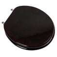 thumbnail image 1 of Plumbing Technologies 5F1R2-16CH Designer Solid Round Oak Wood Toilet Seat with Chrome Hinges- Mahogany, 1 of 1