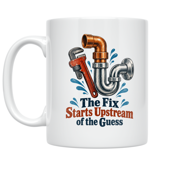 Plumbing The Fix Starts Upstream of the Guess - Plumbing Enthusiast - 11 oz Ceramic Coffee Mug