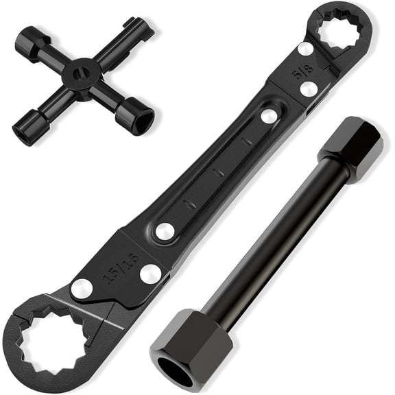 Plumbing Tools, Angle Stop Wrench Angle-On Wrench kit, Plumbers Wrench Angle Stop Removal Tool for Professional Plumber Installing New Compression Angle Stop and Removing Compression Ring
