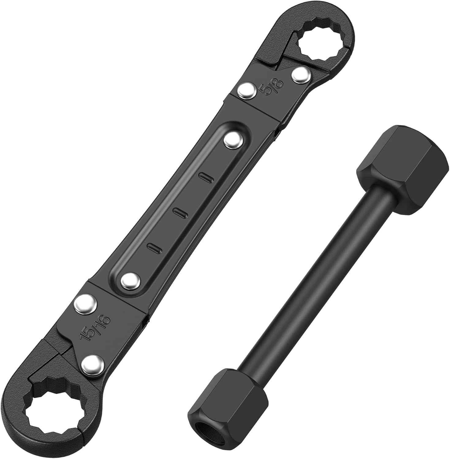 Plumbing Tools Angle Stop Wrench Kit Angle-On Adjustable Wrench for Professional Plumbers Black