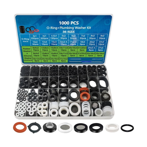 Plumbing and Faucet Washers Assortment Set Plumbing Seals O Rings Gasket for Faucets Water Pipe Garden Hoses Enduring