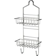 Shower Caddy Over Shower Head Basket Shelf with Hooks for Hanging Sponge and Razor,Shampoo Holder Organizer Stainless Steel Chrome