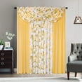 thumbnail image 1 of Plume D' Home Floral Curtain Panel Set with 3 Valances, Crystal Beads Attached 4-Piece 54"x 84" Cindy (Yellow), 1 of 1
