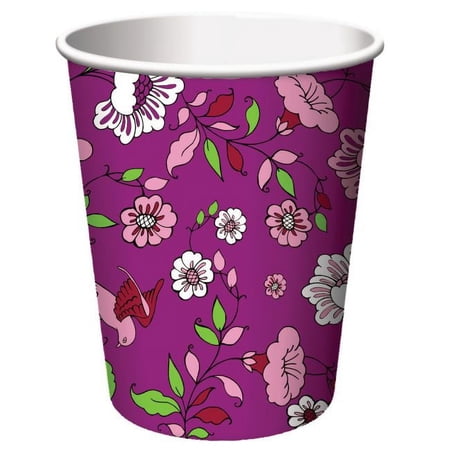 Plumeria 9oz Hot/Cold Paper Cups 8 Per Pack
