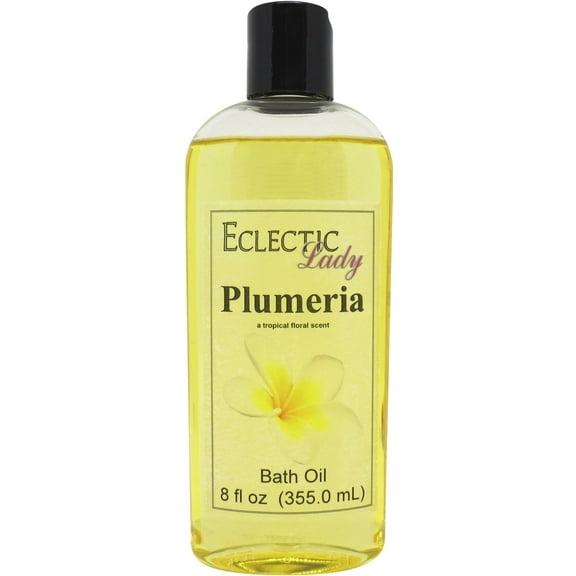 Plumeria Bath Oil - Scented Body Oil - Relaxing & Moisturizing Bathing Oil - Fragrance Body Oil For Dry & Rough Sensitive Skin - 8 oz
