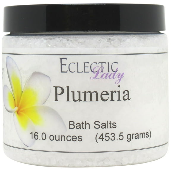 Plumeria Bath Salts by Eclectic Lady, 16 ounces
