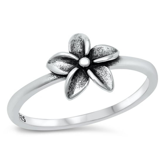 Plumeria Flower Birth Love Ring .925 Sterling Silver Band Jewelry Female Male Unisex Size 9