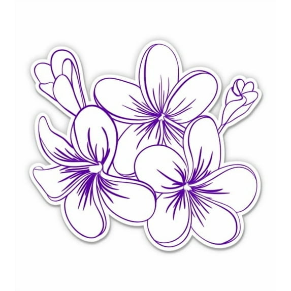 Plumeria Hawaiian Flowers Cute Aloha - 3" Vinyl Sticker - For Car Laptop Water Bottle Phone - Waterproof Decal
