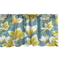 thumbnail image 1 of Plumeria Pattern Window Valance, Simple Design Modern Flowers with Reduncles of Spring Print, Curtain Valance for Kitchen Bedroom with Rod Pocket, 54" X 18", Mustard Cadet Blue White, by Ambesonne, 1 of 2