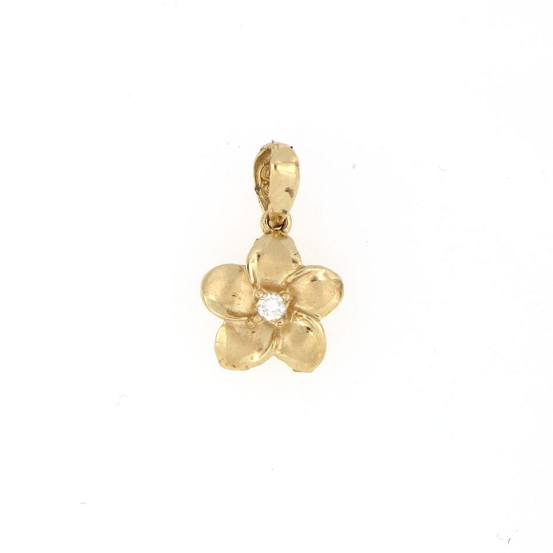 Plumeria Post Earrings With Cz