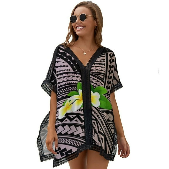 Plumeria Women's Swimsuit Coverup Summer Beach Cover Up Bathing Suit Dress