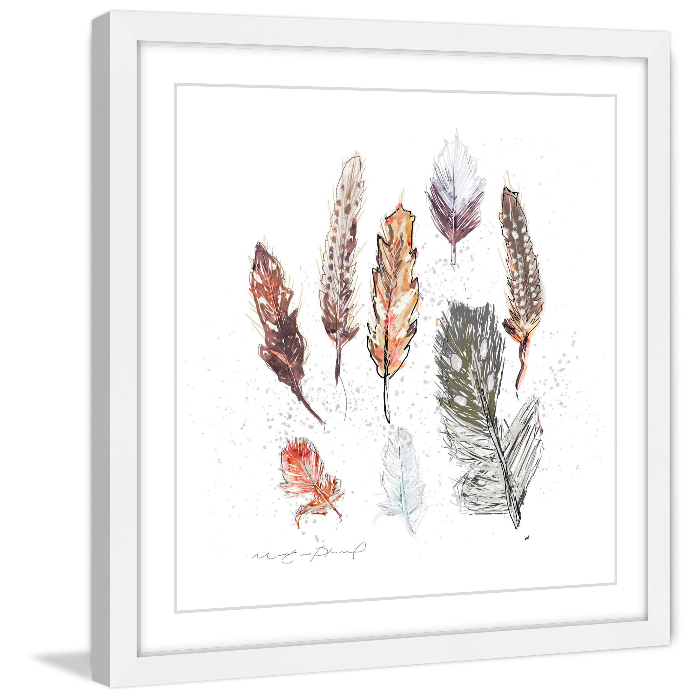 "Plumes" by Marie-Eve Pharand Framed Painting Print