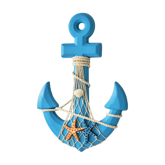 Plumilo Beach Decorations for Home, Nautical Wall Decor Wooden Anchor, Coastal Sailboat Decor for Door, Bathroom and Living Room