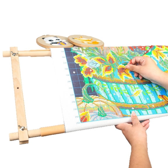 Plumilo Needlepoint Scroll Frame, Wooden Embroidery Frame for Needle Point, Cross Stitch Supplies and Needlepoint Accessories, 21.5 x 12 Inch
