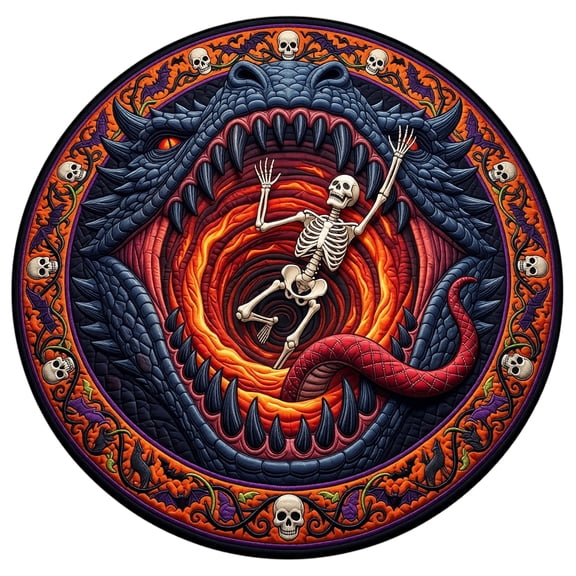Plumora Halloween Rug — Large Round Area for Living Room Bedroom Sofa Floor Carpet, Halloween Rugs Indoor for Home Decor, Halloween Rugs for Holiday Seasonal
