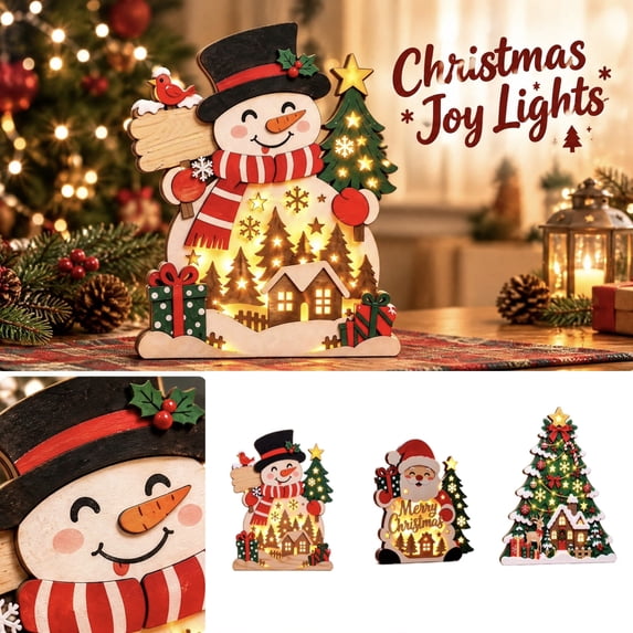 Led Panel Christmas Tree Plumora Lighted Wooden Christmas Tree Decoration — Warm LED Glow ...