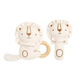 thumbnail image 1 of Plumora Organic Cotton Rattle Teether Set - Soft Stuffed Animal Toys, Hanging for Car Seat and Stroller, Gentle Rattle, Crib Accessory, Safe, 1 of 5