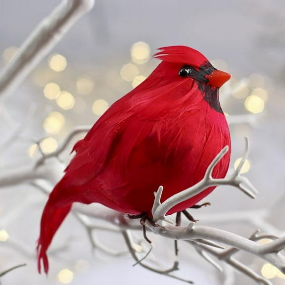 Plump Artificial Feathered Red Cardinal Bird by Factory Direct Craft
