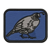 Plump California Quail Applique Multi-Color Embroidered Iron-On Patch - 2.5 Inch Small