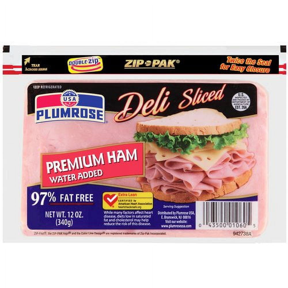 Plumrose 97 FatFree Deli Sliced Premium Ham, 12 oz