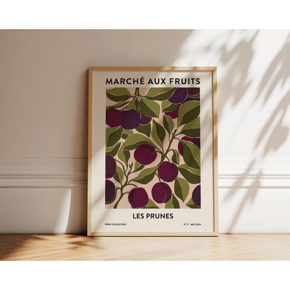 Plums Abstract Fruit Market Illustration
