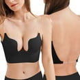 thumbnail image 1 of Plunge Bra with Clear Back Straps Backless Deep V Padded Low Cut Underwire for Women, 1 of 6