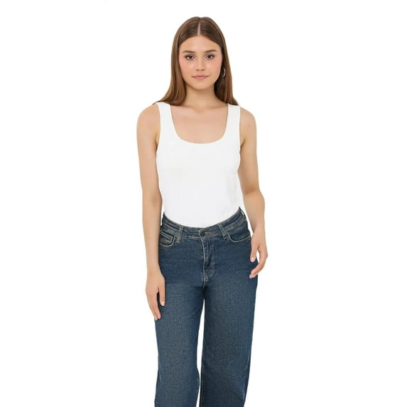 Plunge Neck Woven Cami Tank Top