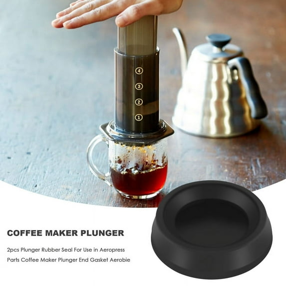 Plunger Rubber Seal for Use in Parts Coffee Maker Plunger End Gasket (Pack of 2),2 * Sealing plug,Black
