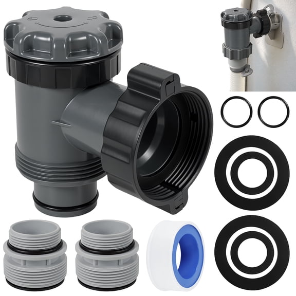 Plunger Valve for Above Ground Pool Professional Pool Plunger Valve with O Ring Kit and 4560 Adapter for Hose Connection and Repair
