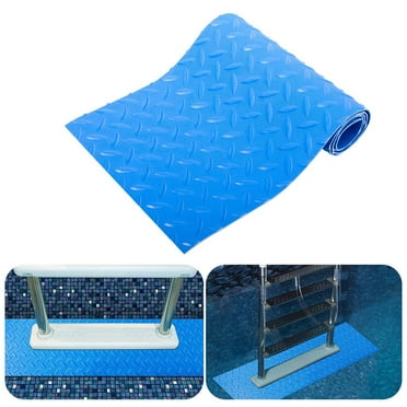 Pluoda Protective Swimming Pool Ladder Mat with Non-Slip Texture, Blue