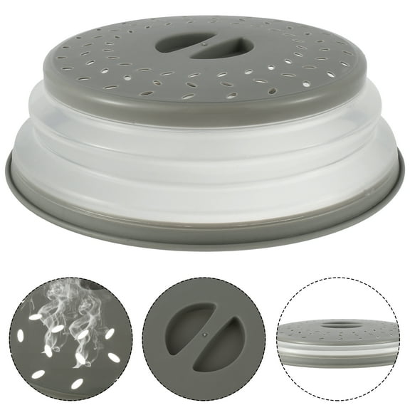 Fznkrag 10.5inch Collapsible Microwave Cover Splatter Guard & Colander Kitchen Gadget for Food & Meal Prep / Dishwasher-Safe