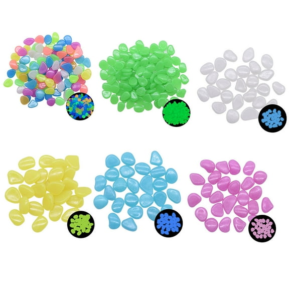 Grusce 1000Pcs Glow in The Dark Stones Pebbles White