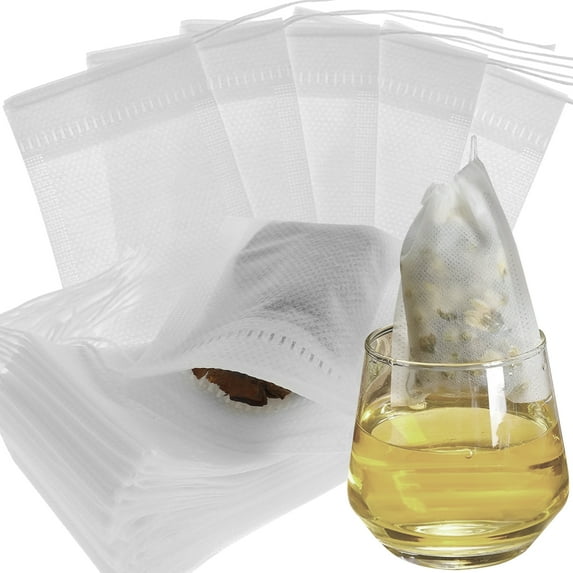 Tzgsonp 1000Pcs Tea Bags Tea Filter Bags with Drawstring Non-Woven Empty Tea Bags White Fillable Tea Bags for Loose Leaf Tea Coffee