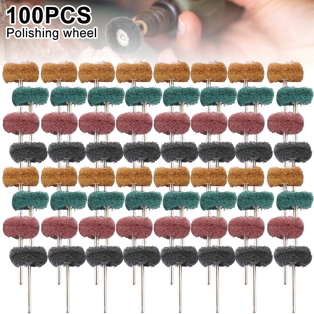 100Pcs Wool Felt Polishing Wheels For Drill - 1/8 Shank Buffing Pads For Metal Wood