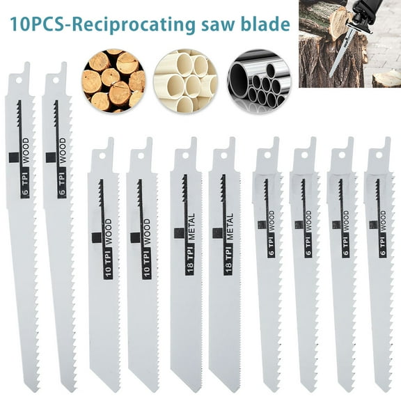 Fznkrag 10Pcs Wood Reciprocating Saw Blades for Bosch Dewalt Makita Milwa ee New for Wood Metal Plastic Sawsall