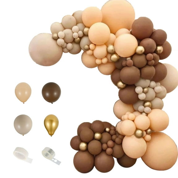 Tzgsonp 114PCS Balloons Arch Kit Retro Coffee Brown Balloon Garland Kit DIY Balloon Arch Kit for Party Wedding