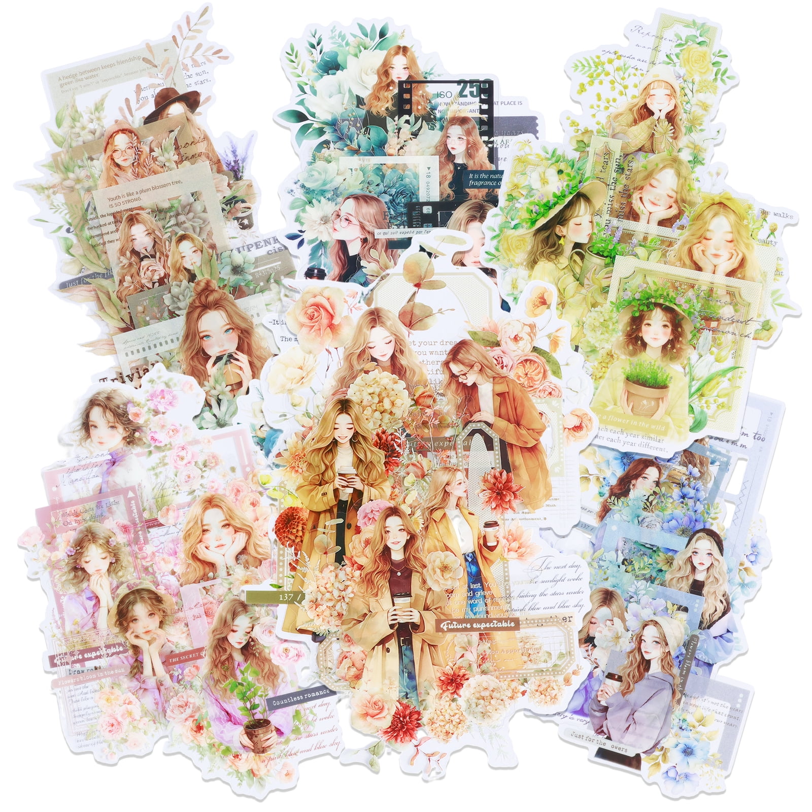 Pluokvzr 12 Pack Scrapbook Kit Literature Inspired Journaling Stickers ...