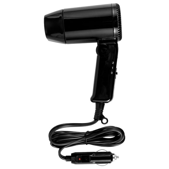 Pluokvzr 12V Car Styling Hair Dryer 2 Speed Car Hair Blow Dryer with Foldable Handle Compact Car Hair Dryer Available Hot and Cold for Self-Driving Travel Window Defroster