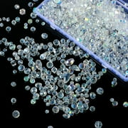 Pluokvzr 1300pcs Glass Beads for Jewelry Making Clear Crystal Beads Bulk Assorted Crystal Beads Set Multipurpose Crystal Faceted Beads for DIY Craft Jewelry Bracelet Making