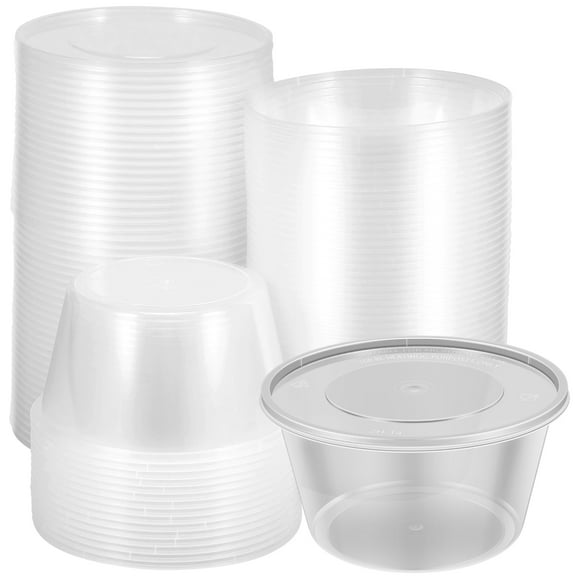 Tzgsonp 15 Oz Deli Containers with Lid, 50Pcs Clear Plastic Leak-proof Food Storage Containers