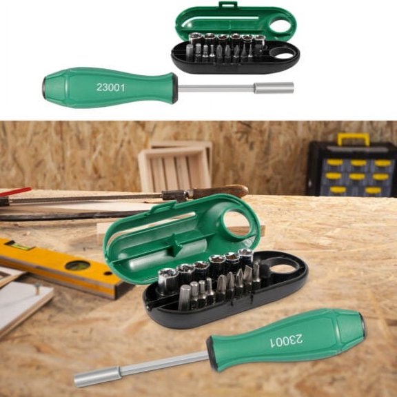 Pluokvzr 17pcs Multi Bit Ratchet Screwdriver Set Magnetic Screwdriver Set with Socket and Bit Screwdriver Hand Tool Multipurpose Screwdriver Repair Tool for Household Appliance