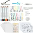 thumbnail image 1 of Pluokvzr 200pcs Heat Shrink Plastic Sheet Kit Shrinky Art Keychain Kit with 25 Sheets Shrink Plastic Sheet Key Rings Colored Pencils Creative Shrinky Craft Making Kit for Kids Key Rings Jewelry, 1 of 11