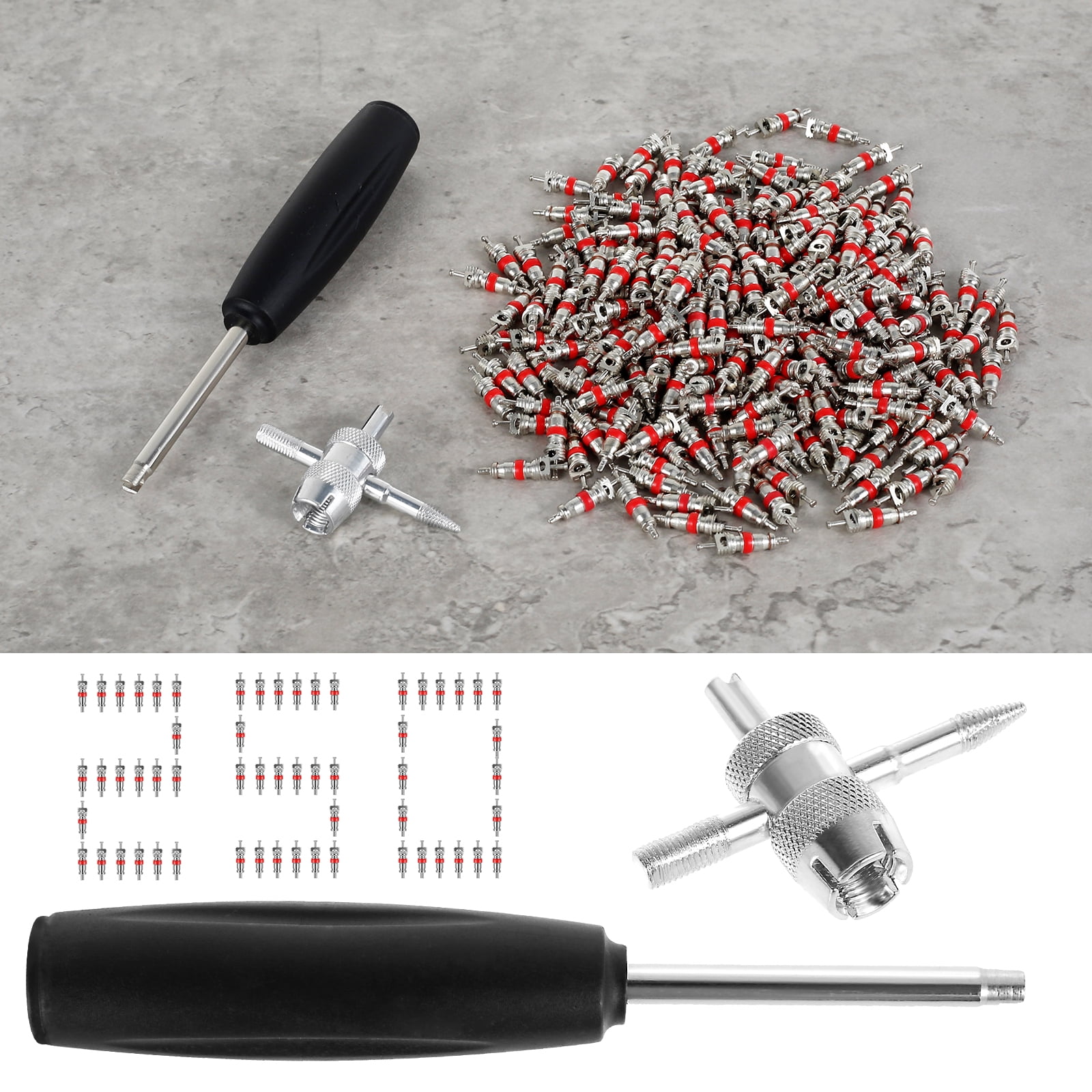 Gosknor 4 Pezzi Strumento 4-in-1 Per Rimuovere Il Nucleo Della Valvola – Per Auto, Bici, Moto - 6