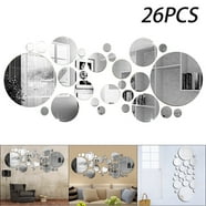 3D Circle Wall Stickers Acrylic Reflective Design, 24PCS, Easy Peel