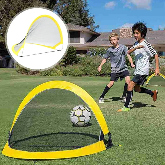 2Pcs Football Goals Playmaker Portable Lightweight Goal Set for Training and Pickup Games Sports,Foldable Dome Shaped Goals with Inflatable Ball and Air Pump Easy Storage and Carry